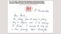 Key messages between Mandelson and ministers